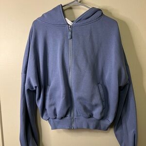Biogilates Womens Blue Zip Up Hoodie size xs